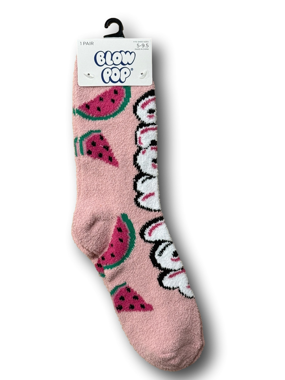 3/$20 Blow Pop Watermelon Lollipops Cozy Fashion Socks - NWT